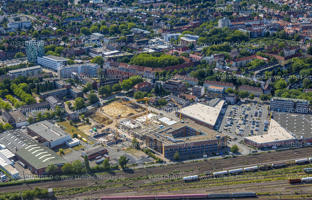 Muenster220707344 | Luftbild, Baustelle Südviertel für Wohnungen an der Roddestraße Ecke Dahlweg, Radiologie Münster Centrum, Aldi-Nord Supermarkt, Münster, Nordrhein-Westfalen, Deutschland