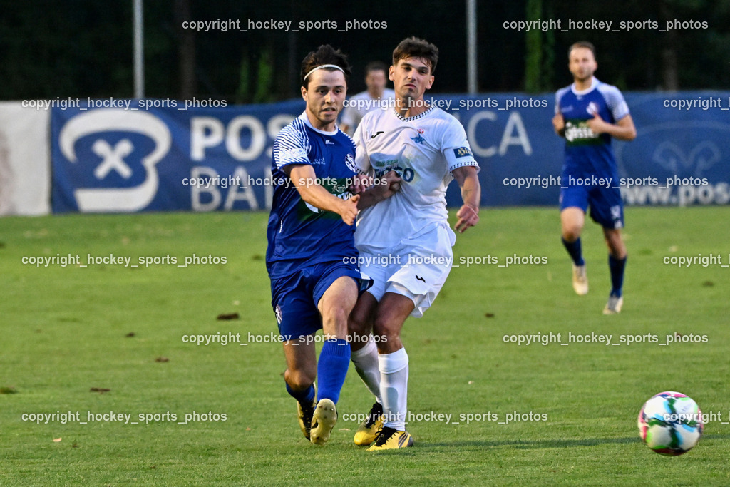 SAK vs. SV Dellach Gail | #20 Wolfgang Guggenberger SV Dellach Gail, #24 Matic Ahacic SAK, SAK vs. SV Dellach Gail, SAK vs. SV Dellach Gail am 14.08.2025 in Klagenfurt (Sportpark Welzenegg), Austria, (Photo by Bernd Stefan)