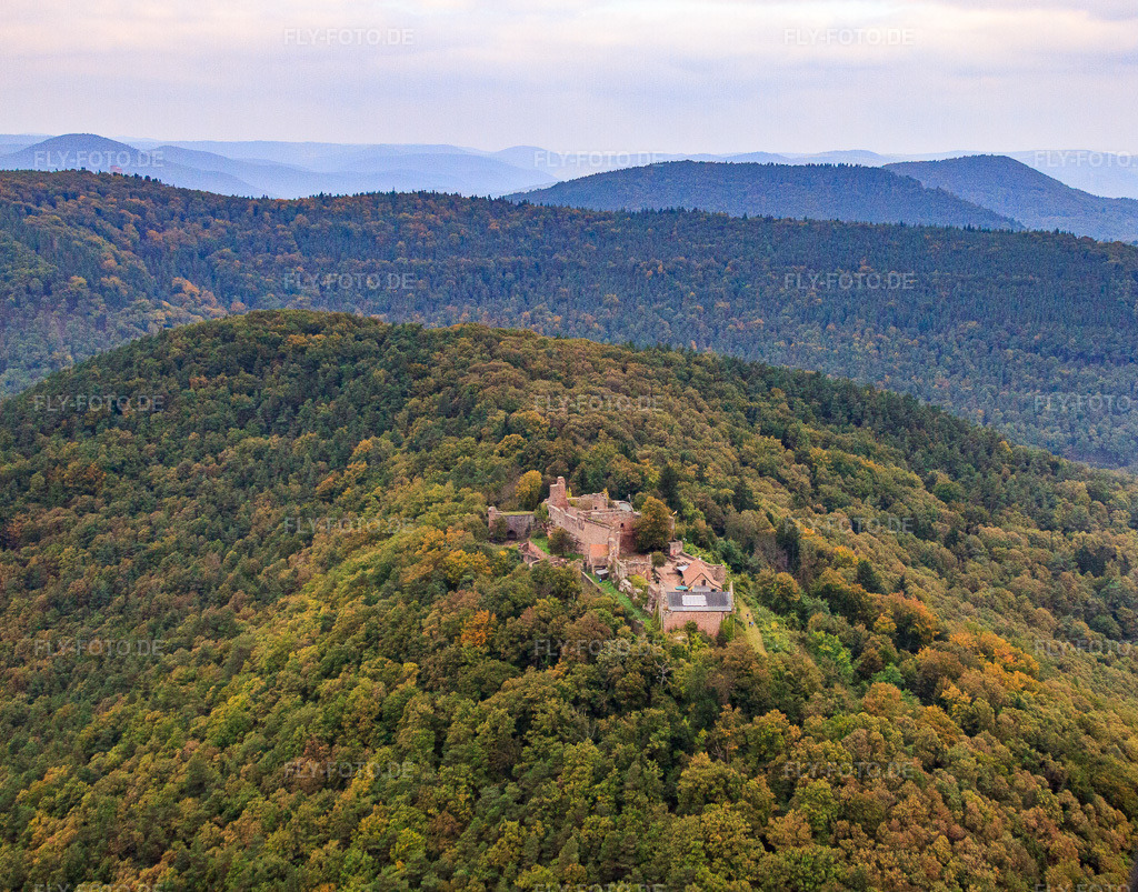 Luftbild: Madenburg in Eschbach im Bundesland Rheinland-Pfalz in Deutschland. Foto: IMG_59989.jpg vom 08.10.2013 durch Werner Riehm/FLY-FOTO.de