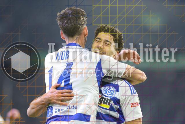 MSV Duisburg vs SV Waldhof Mannheim - 3. Liga | Duisburg, Deutschland, 07.11.25:   Conor Noß (MSV Duisburg) Torjubel, jubelt mit seiner Mannschaft nach dem Treffer zum 1:0 waehrend des Spiels der 3. Liga MSV Duisburg vs SV Waldhof Mannheim in der schauinsland-reisen-arena(Foto von Brauer-Fotoagentur / Adrian Schlueter)