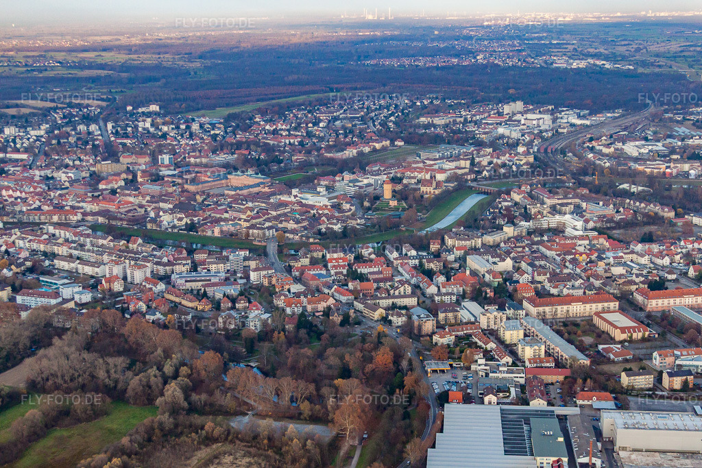 Luftbild: Stadtgarten in Rastatt im Bundesland Baden-Württemberg in Deutschland. Foto: IMG_22887.jpg vom 21.11.2009 durch Werner Riehm/FLY-FOTO.de