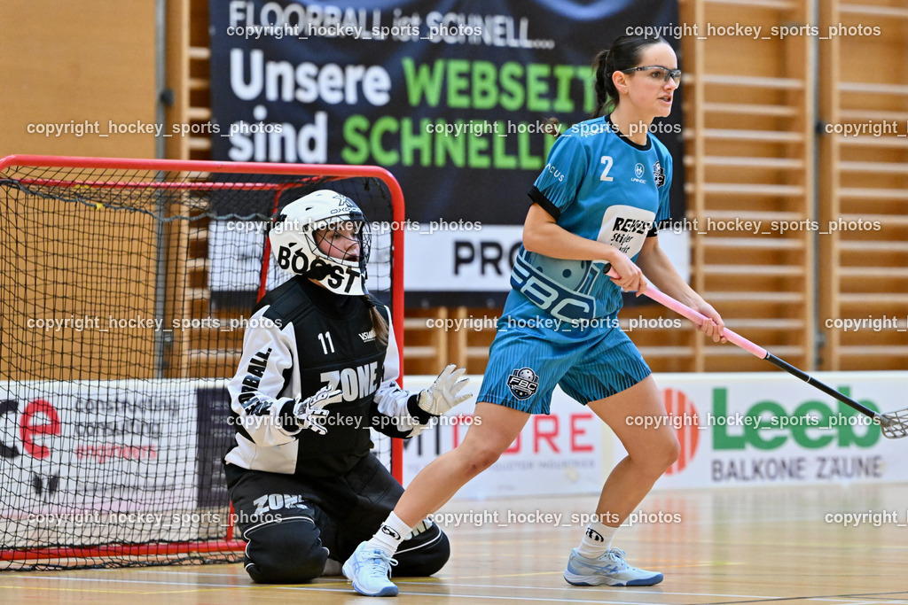 VSV Unihockey Damen vs. FCB München | #2 Merle Grimpen FCB München, #1 Hannah Maria Kofler VSV Unihockey, VSV Unihockey Damen vs. FCB München, VSV Unihockey Damen vs. FCB München am 24.01.2026 in Villach (Ballspielhalle St. Martin), Austria, (Photo by Bernd Stefan)