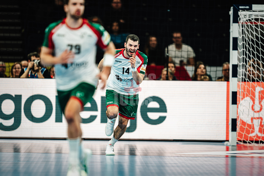 Handball | Herren | EHF EURO 2024 | European Championshop Men 2024 Final Tournament | Norwegen vs. Portugal | 17.01.2023 | Diogo Rema Marques (#14, Portugal, POR) freut sich nach seinem Tor