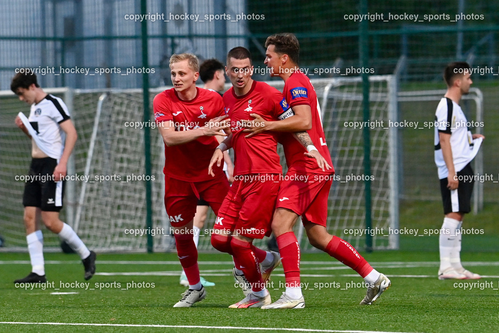 SV Spittal vs. SAK | Jubel SAK Mannschaft, #6 Toni Dullnig SAK, #24 Zoran Vukovic SAK, #14 Luka Gajic SAK, SV Spittal vs. SAK, SV Spittal vs. SAK am 24.05.2024 in Spittal an der Drau (Goldeck Stadion), Austria, (Photo by Bernd Stefan)