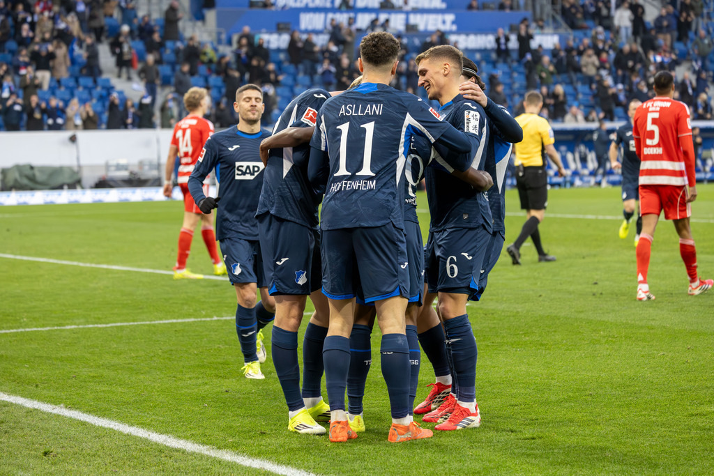 TSG Hoffenheim vs. Union Berlin (Sinsheim, Germany) | Sinsheim, Germany, 31. Jan. 2026: German Bundesliga, 2025/26 season, Matchday 20: TSG Hoffenheim vs. Union Berlin / Jubilation at Hoffenheim after Bazoumana Touré's goal - Realisiert mit Pictrs.com