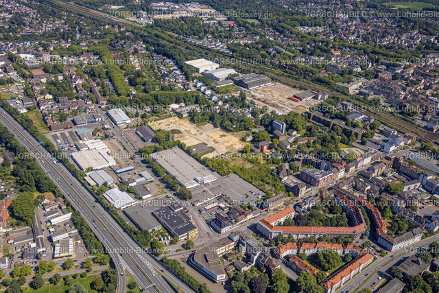 Herne240803464 | Luftbild, Gewerbegebiet Eschstraße mit Bauflächen, Autobahn A43, Baukau, Herne, Ruhrgebiet, Nordrhein-Westfalen, Deutschland