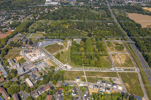 Bochum240816287 | Luftbild, Ostpark Quartier Feldmark, ehemaliger Alter Friedhof, Baustelle an der Straße Alte Stadtgärtnerie, Gebäude Freiwillige Feuerwehr Altenbochum, Altenbochum, Bochum, Ruhrgebiet, Nordrhein-Westfalen, Deutschland
