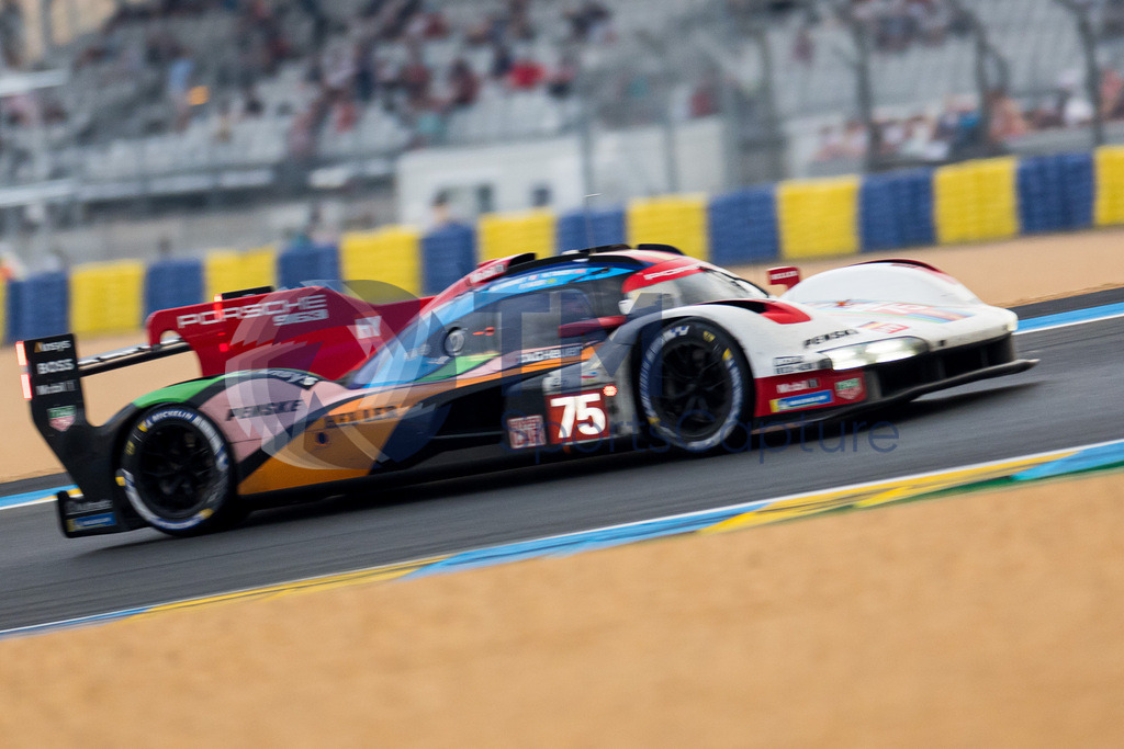Trainproduction-20230610-2210 | LE MANS,FRANCE,10.Jun.23 - MOTORSPORTS - WEC, FIA World Endurance Championships, 24 Hours of Le Mans, Circuit de la Sarthe, race. Image shows Felipe Nasr (BRA), Mathieu Jaminet (FRA) and Nicholas Tandy (GBR/Porsche Penske Motorsport). Photo: Trainproduction / Matthias Trinkl