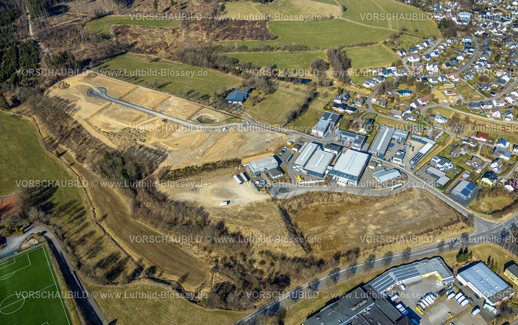 Kirchhundem250308341Welschen-Ennest | Luftbild, Baustelle Baugebiet Rahrbachtalstraße, Welschen Ennest, Kirchhundem, Sauerland, Nordrhein-Westfalen, Deutschland