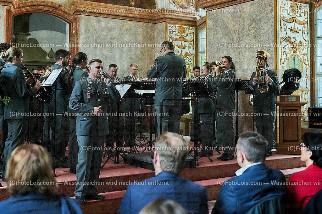 ALS1644_XXXIX-Chopin-Festival_Ausklang_Militaermusikkapelle NOe | (C)FotoLois.com, Alois Spandl, XXXIX. internationales CHOPIN-Festival in der Kartause Gaming, AUSKLANG in der Barockbibliothek mit der Militärmusik Niederösterreich unter der Leitung von Militärkapellmeister Oberst Adolf Obendrauf, So 6. August 2023.
