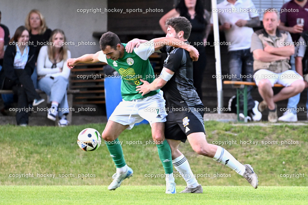 WSG Radenthein vs. URC Thal Assling | #7 Miljan Urosevic WSG Radenthein, #5 Tobias Markus Trojer URC Thal Assling, WSG Radenthein vs. URC Thal Assling, WSG Radenthein vs. URC Thal Assling am 30.05.2025 in Radenthein (Sportplatz Radenthein), Austria, (Photo by Bernd Stefan)