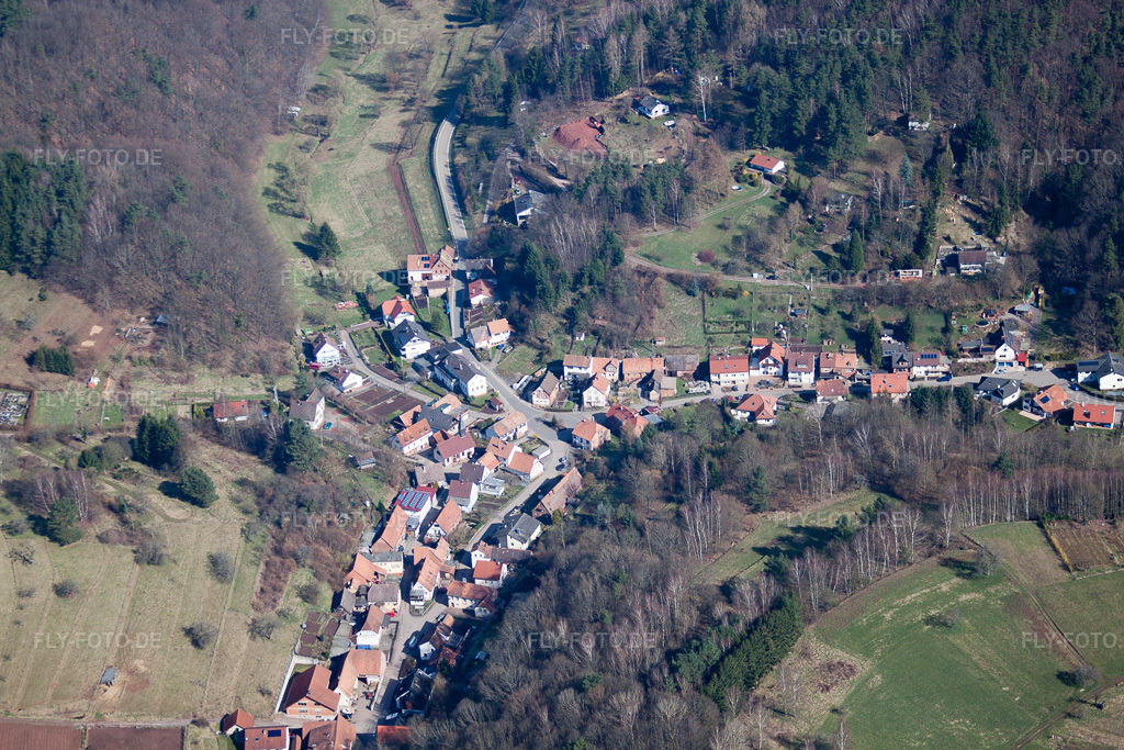 Luftbild: Dorfansicht in Dimbach im Bundesland Rheinland-Pfalz in Deutschland. Foto: IMG_38385.jpg vom 20.03.2011 durch Werner Riehm/FLY-FOTO.de