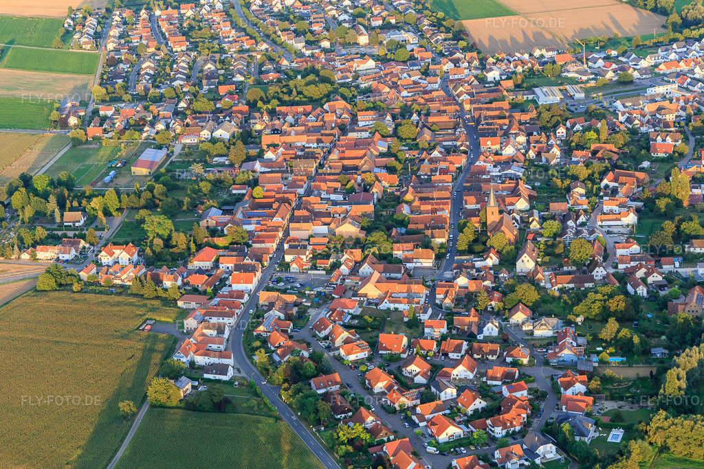Luftbild: Billigheimer Straße in Rohrbach im Bundesland Rheinland-Pfalz in Deutschland. Foto: IMG_094474.jpg vom 01.09.2016 durch Werner Riehm/FLY-FOTO.de