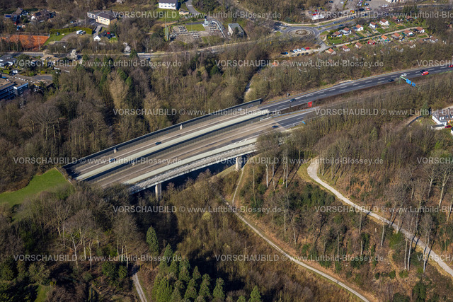 Velbert240301771 | Luftbild, Autobahn A44 mit Tunnel am Autobahndreieck Velbert-Nord, Velbert, Ruhrgebiet, Nordrhein-Westfalen, Deutschland