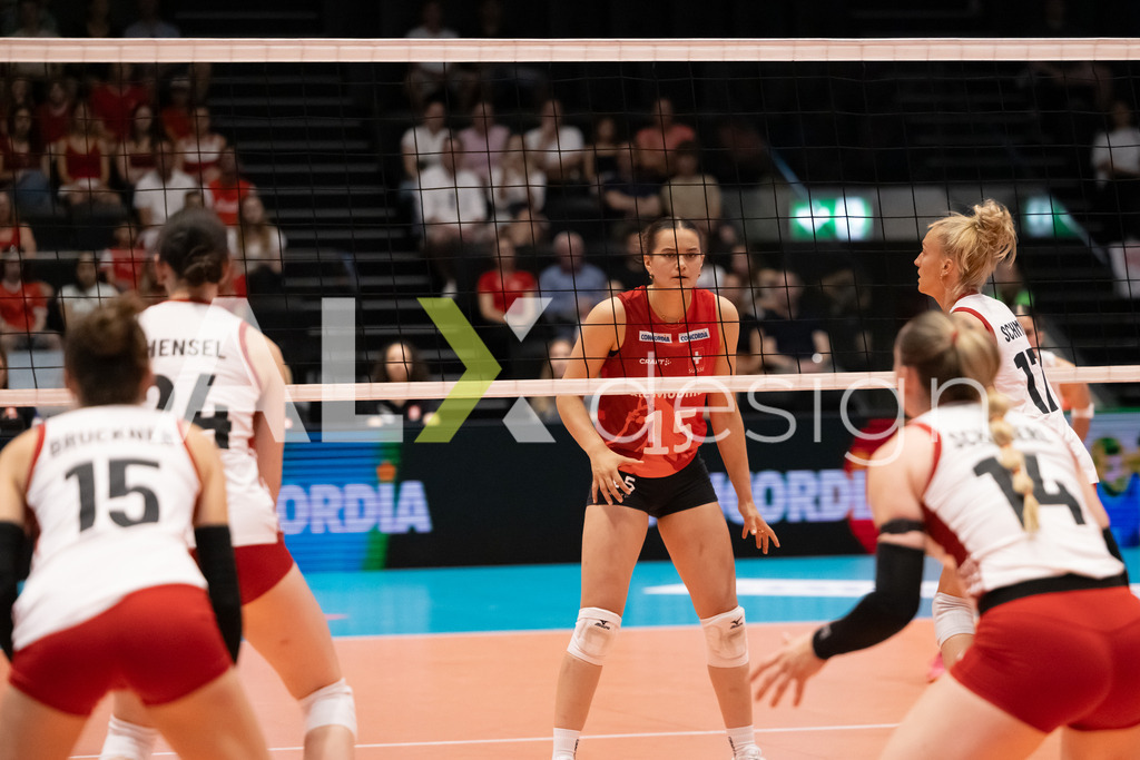 Austria v Switzerland - CEV European League Women | KRIENS, SWITZERLAND - JUNE 14: ALIX DE MICHELI of Switzerland during the CEV European League match between Austria and Switzerland at Pilatus Arena on June 14, 2026 in Kriens, Switzerland. - Realisiert mit Pictrs.com