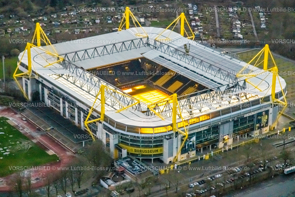 Dortmund230102533 | Luftbild, Signal Iduna Park, Bundesligastadion BVB 09 Dortmund, Westfalenhalle, Dortmund, Ruhrgebiet, Nordrhein-Westfalen, Deutschland