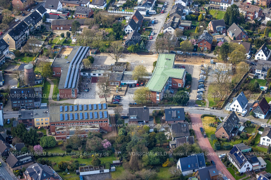 Bottrop260306345 | Luftbild, Fichteschule / Schule am Stadtgarten mit Solardach, Windmühlenweg, Süd-West, Bottrop, Ruhrgebiet, Nordrhein-Westfalen, Deutschland