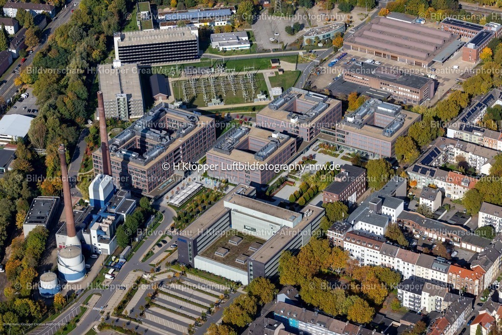 Luftbild Essen-6936 | Luftbildfotografie Büro- und Geschäftshause der RWE Campus in Essen im Ortsteil Nordviertel im Bundesland Nordrhein-Westfalen, Deutschland - Realisiert mit Pictrs.com