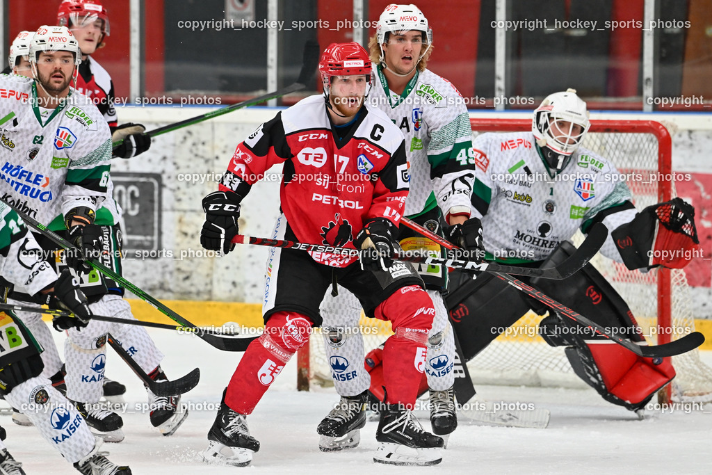 HDD Jesenice vs. EC Bregenzerwald 30.9.2022 | #62 Fechtig Bernhard, #47 Glavic Gasper, #49 Vonbun Felix, #1 Felder David