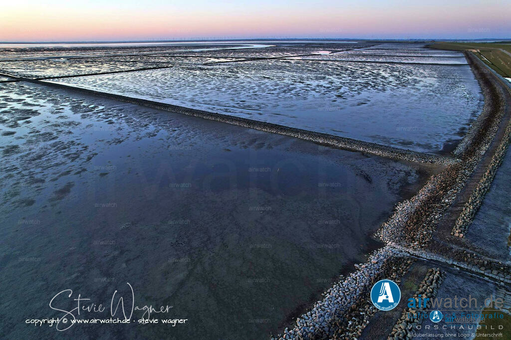 Luftbilder Nordfriesland, Nordstrand, Elisabeth-Sophien-Koog, Wattenmeer, Landgewinnung, Küstenschutz | Luftbild, Nordfriesland, Nordstrand, Elisabeth-Sophien-Koog, Wattenmeer, Landgewinnung, Küstenschutz