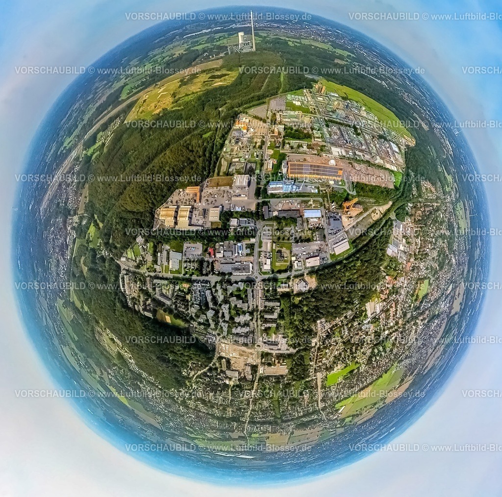 Bergkamen230990127 Mitte-2 | Luftbild, Ortsansicht Bergkamen-Mitte, Erich-Ollenhauer-Straße, Bayer AG Werk, Halde Großes Holz, Kraftwerk Bergkamen, Erdkugel, Fisheye Aufnahme, Fischaugen Aufnahme, 360 Grad Aufnahme, tiny world, Weddinghofen, Bergkamen, Ruhrgebiet, Nordrhein-Westfalen, Deutschland
