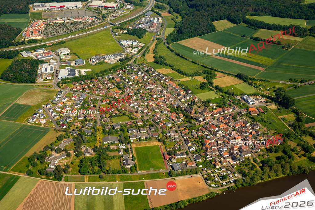 Das Luftbild zeigt Bettingen Wertheim - Die Luftaufnahme wurde 2023 vom UL-Flugzeug aus erstellt ( keine Drohne ) - Hochauflösende Luftaufnahme - Für grossformatige Ausdrucke geeignet. Die Geschenkidee !Mit Lizenz und Bildrechte bestellbar
