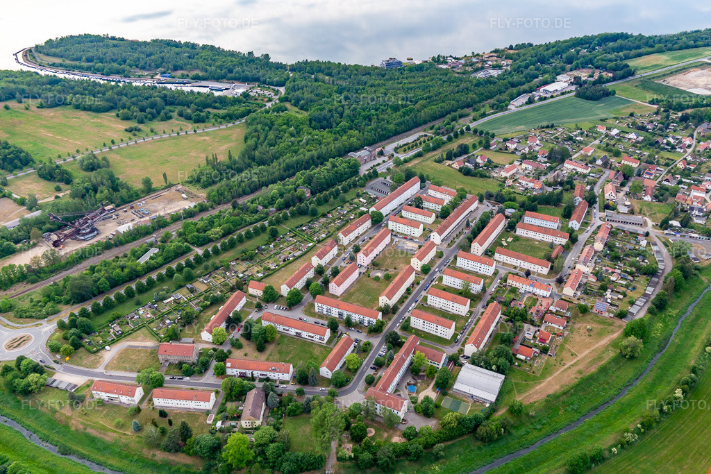 Luftbild: Plattenbausiedlung Karl-Marx-Straße im Ortsteil Hagenwerder in Görlitz im Bundesland Sachsen in Deutschland. Foto: IMG_141669.jpg vom 23.05.2024 durch Werner Riehm/FLY-FOTO.de