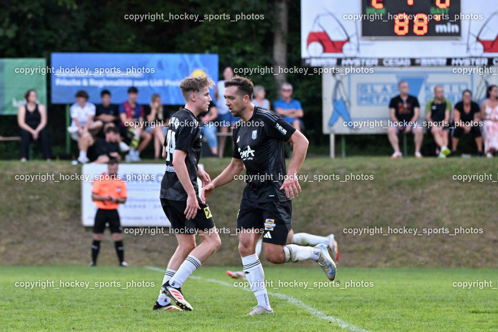 SV Arnoldstein vs. URC Thal Assling | #44 Matteo Rainer Thal Assling, #8 Patrick Hainzer Thal Assling, SV Arnoldstein vs. URC Thal Assling, SV Arnoldstein vs. URC Thal Assling am 09.08.2025 in Arnoldstein (Waldparkstadion Arnoldstein), Austria, (Photo by Bernd Stefan)