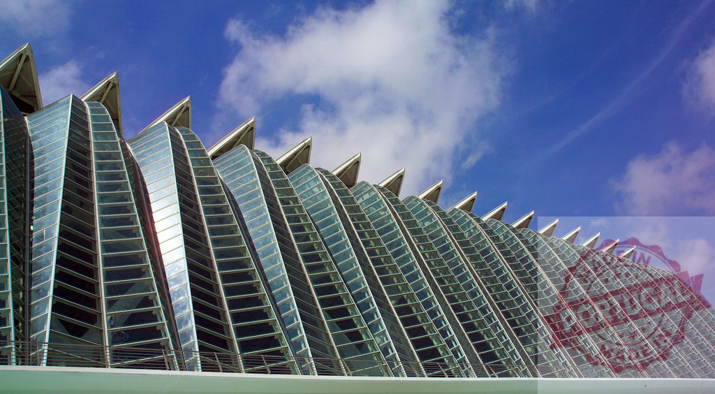 City of Arts and Sciences reflecting blue sky in Valencia | Modern architecture of the City of Arts and Sciences in Valencia, Spain, reflecting the blue sky - Realized with Pictrs.com