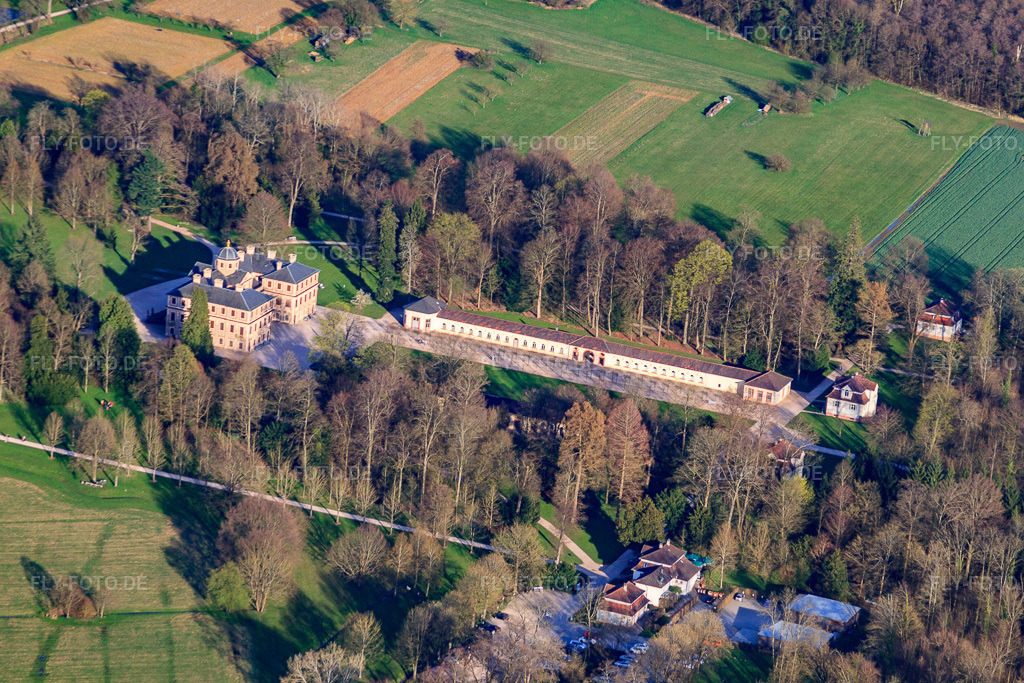 Luftbild: Schloss Favorite im Ortsteil Förch in Rastatt im Bundesland Baden-Württemberg in Deutschland. Foto: IMG_56415.jpg vom 14.04.2013 durch Werner Riehm/FLY-FOTO.deSchloss Favorite Rastatt