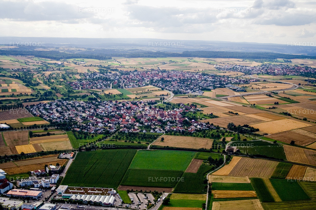Luftbild: Affstätt, Kuppingen im Ortsteil Affstätt in Herrenberg im Bundesland Baden-Württemberg in Deutschland. Foto: IMG_12237.jpg vom 02.08.2008 durch Werner Riehm/FLY-FOTO.de
