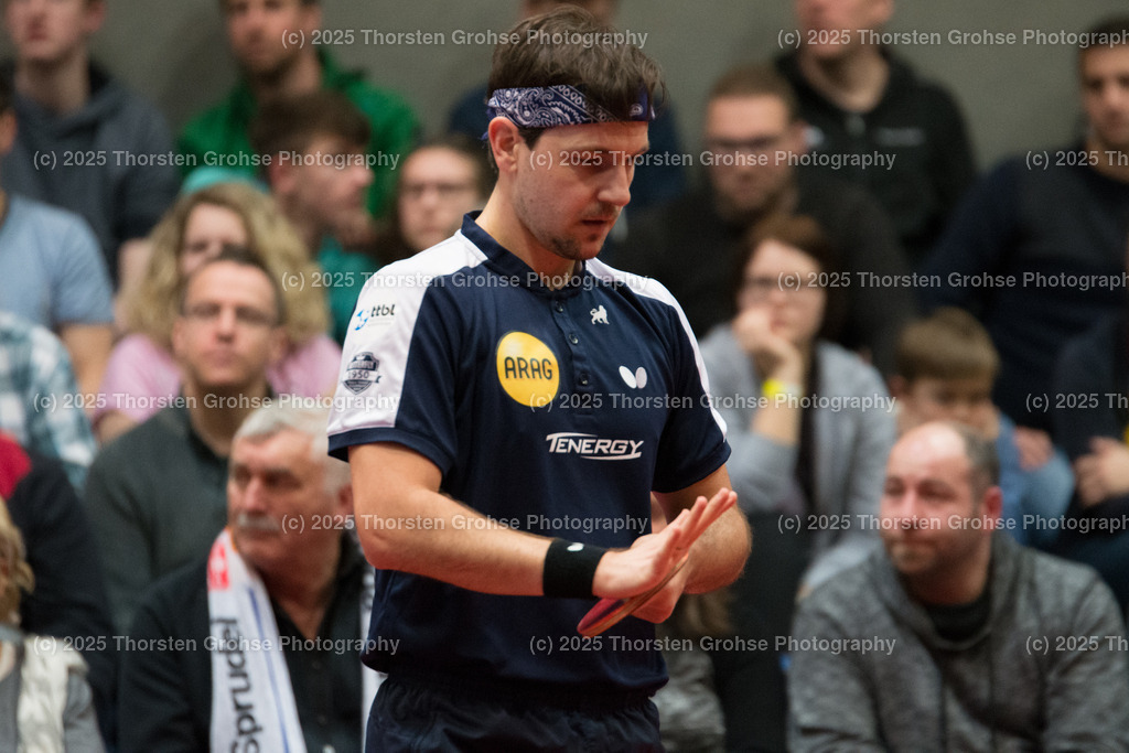 TTBL TTC Fulda-Maberzell vs. Borussia Duesseldorf | Timo BOLL (Borussia Duesseldorfl); TTBL TTC Fulda-Maberzell vs. Borussia Duesseldorf, Tischtennis-Bundesliga - 12. Spieltag am 21.01.2018 in der Hubtex Arena in Fulda, (Deutschland) - Realisiert mit Pictrs.com