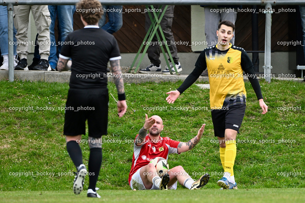 SV Arnoldstein vs. FC Union Sillian-Heinfels | #9 Denis Kerrniqi FC Sillian, #5 Dino Benic SV Arnoldstein, SV Arnoldstein vs. FC Union Sillian-Heinfels, SV Arnoldstein vs. FC Union Sillian-Heinfels am 29.03.2026 in Arnoldstein (Waldparkstadion Arnoldstein), Austria, (Photo by Bernd Stefan)