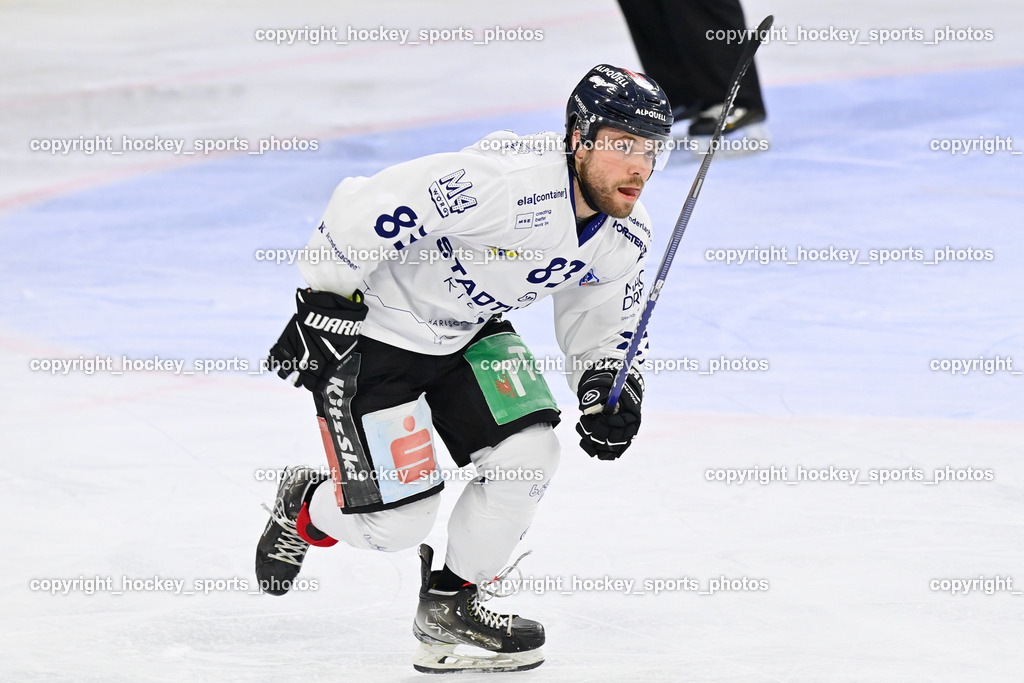 EC KAC Future Team vs. Die Adler Kitzbühl 7.10.2023 | #83 Schröder Friedrich EC Kitzbühel, EC KAC Future Team vs. Die Adler Kitzbühl 7.10.2023, EC KAC Future Team vs. Die Adler Kitzbühl am 07.10.2023 in Klagenfurt (Messehalle Klagenfurt), Austria, (Photo by Bernd Stefan)
