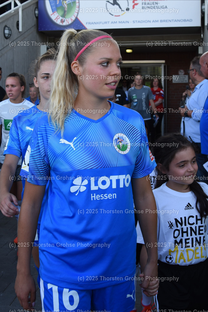 FoFootball, 1. Women-League, 1. FFC Frankfurt vs. 1. FFC Turbine Potsdam, 16.08.2019 | Football, 1. Women-League, 1. FFC Frankfurt vs. 1. FFC Turbine Potsdam, 16.08.2019; in Stadion am Brentanobad in Frankfurt, (Germany)

Image:  Janina Hechler #16 (1.FFC Frankfurt)

DFL REGULATIONS PROHIBIT ANY USE OF PHOTOGRAPHS as IMAGE SEQUENCES and/or QUASI-VIDEO. - Realisiert mit Pictrs.com