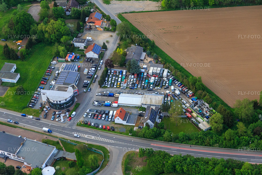 Luftbild: Autohaus Bollmann GmbH und Braun Veranstaltungstechnik in Bensheim im Bundesland Hessen in Deutschland. Foto: IMG_088356.jpg vom 09.05.2016 durch Werner Riehm/FLY-FOTO.deWWW.AUTOHAUS-BOLLMANN.DE