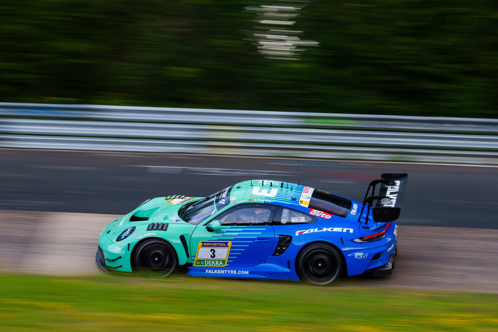Nürburgring Langstrecken Serie (NLS) | 02.08.2024 Nürburgring Langstrecken Serie (NLS), Nürburgring,Deutschland, Bild: #3 Falken Motorsport, Alexander Lynn und Alessio Picariell im Porsche 911 GT3 RFoto: Robin Huth 2024 - Realisiert mit Pictrs.com