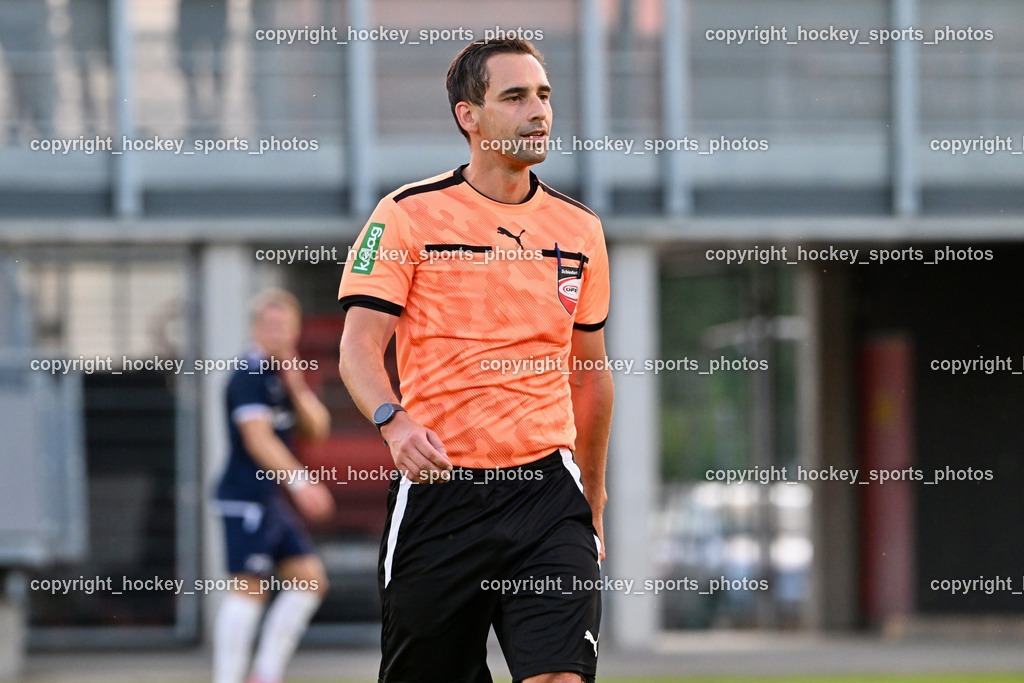 SC St. Veit vs. FC Nussdorf Debant | Daniel Trampusch Referee, SC St. Veit vs. FC Nussdorf Debant, SC St. Veit vs. FC Nussdorf Debant am 22.08.2025 in St. Veit an der Glan (Jacques Lemans Arena), Austria, (Photo by Bernd Stefan)