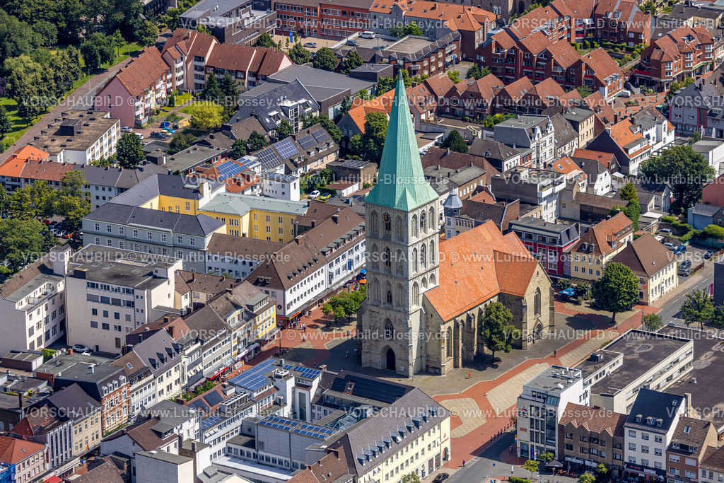 Hamm240706739 | Luftbild, evangelische Pauluskirche und Marktplatz, Mitte, Hamm, Ruhrgebiet, Nordrhein-Westfalen, Deutschland