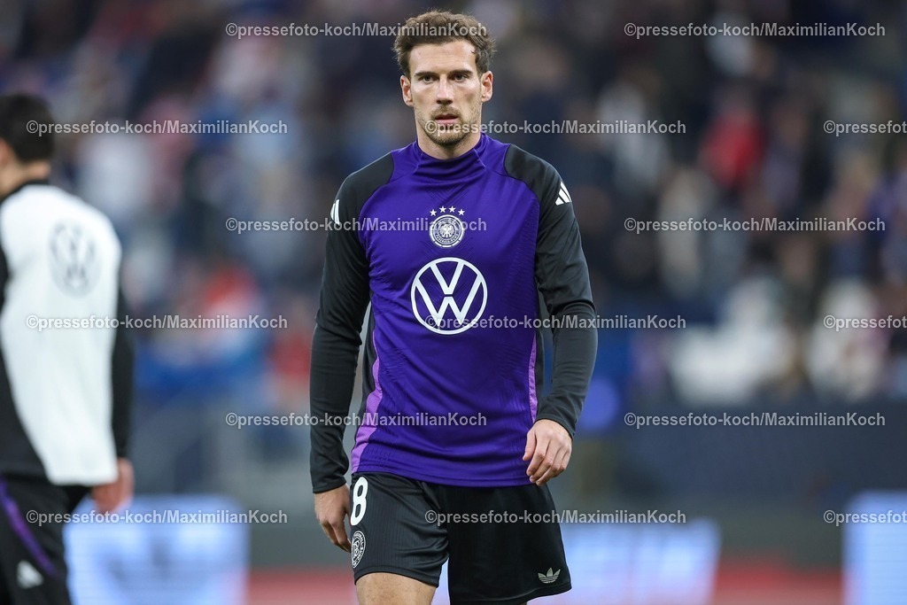DFB10102502004 | 10.10.2025, Fußball, Länderspiel, Deutschland - Luxemburg, UEFA WM-Qualifikation, 2025/2026, Gruppe A, PreZero Arena in Sinsheim: Leon Goretzka (GER #08)DFB regulations prohibit any use of photographs as image sequences and or quasi-video.