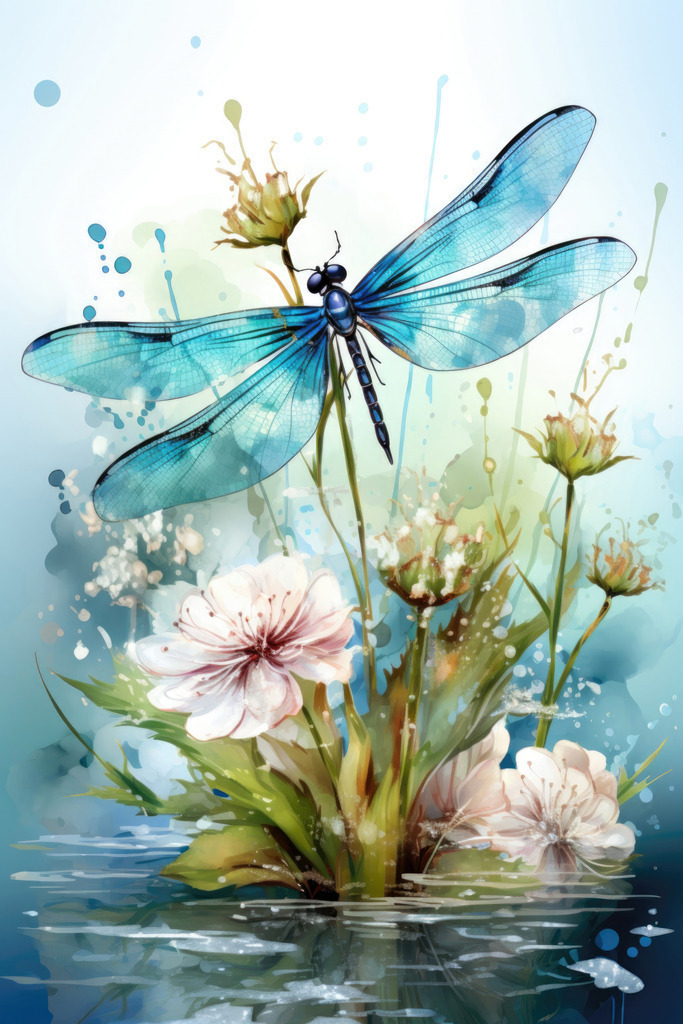 2311020 - Libelle | Eine Libelle im Stil einer Aquarell Illustration.