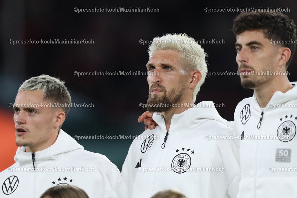 DFB07092402287 | 07.09.2024, Düsseldorf, UEFA Nations League, Deutschland – Ungarn, Merkur Spielarena, Division A, 2024/2025, Gruppe 3: Robert Andrich (GER #8)DFB regulations prohibit any use of photographs as image sequences and or quasi-video.