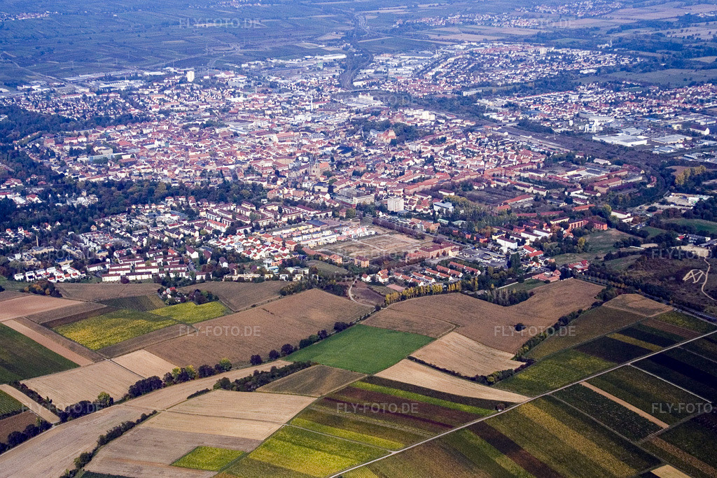Luftbild: Ortsansicht von Süden in Landau in der Pfalz im Bundesland Rheinland-Pfalz in Deutschland. Foto: IMG_8326.jpg vom 07.10.2007 durch Werner Riehm/FLY-FOTO.de