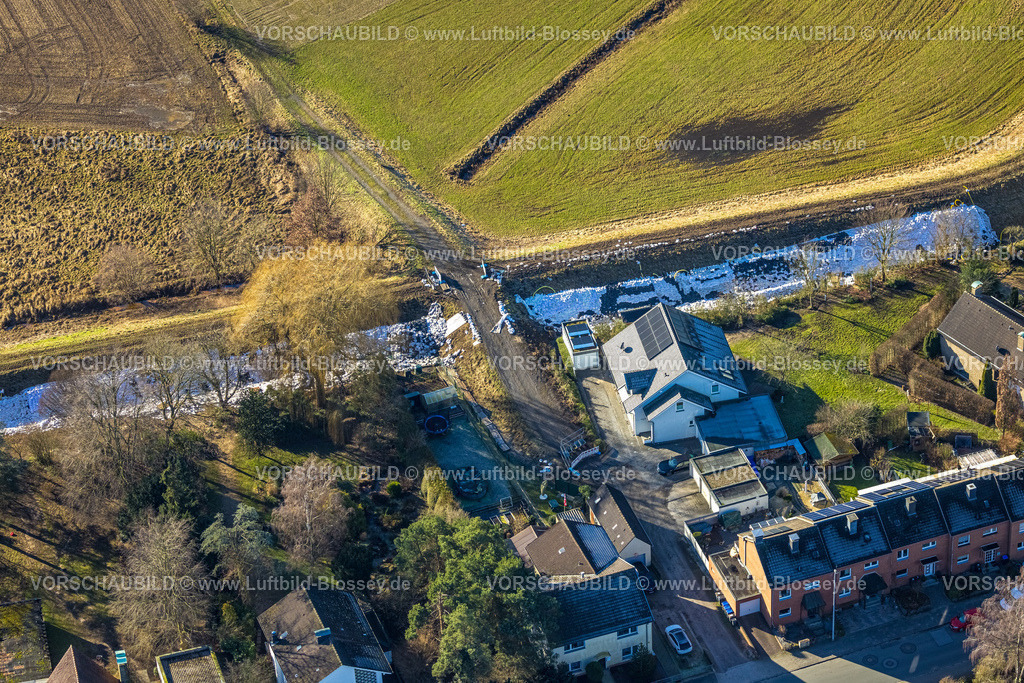Hamm240105252 | Luftbild des ehemaligen Überschwemmungsgebietes zwischen Hohefeldweg und soester Strasse, ehemaliges Ahsehochwasser, Damm an der Soester Strase,  Uentrop, Hamm, Ruhrgebiet, Nordrhein-Westfalen, Deutschland