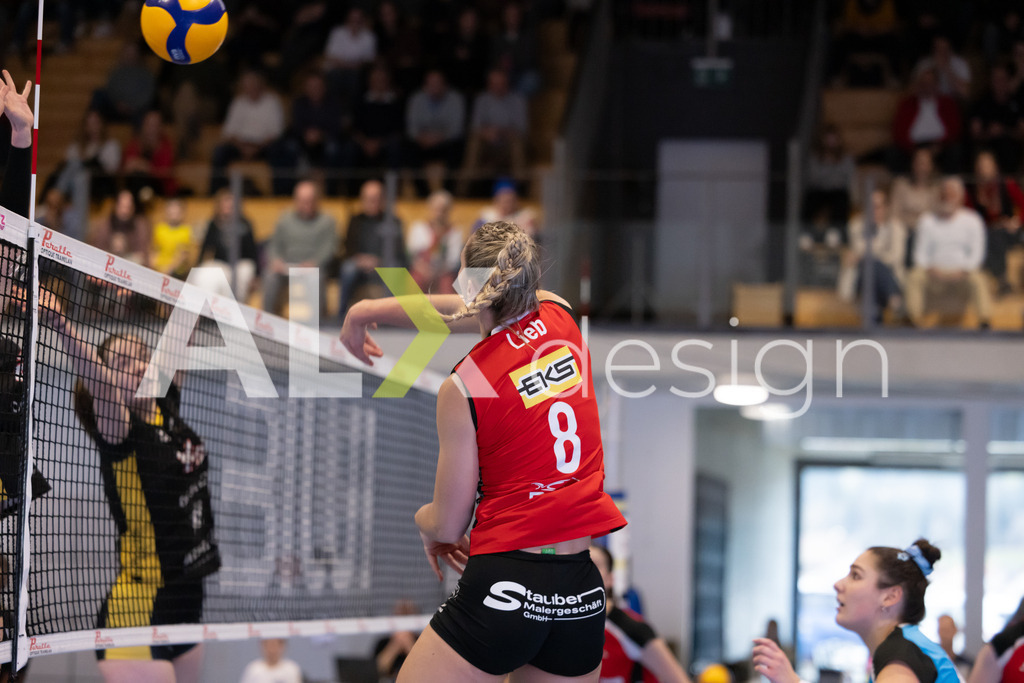Volleyball I Frauen I Saison 2025-2026 I Volleyball NLA | Women I 1/4 Finals I  BIWI VFM - VC Kanti Schaffhausen I 01.03.2026 | 8 Lina-Marie Lieb (DE) (VC Kanti Schaffhausen) – Aussen - Realisiert mit Pictrs.com