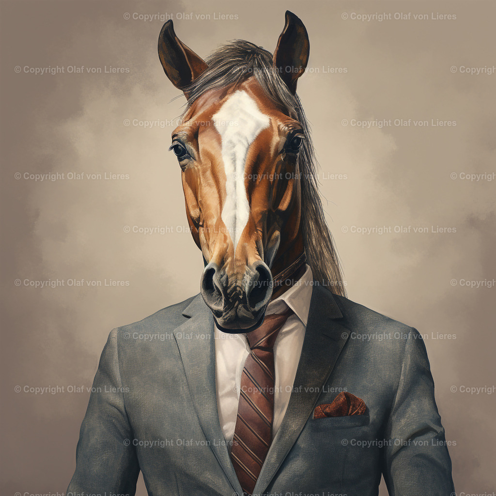 Pferd im Anzug | Pferdekopf im Businessstyle