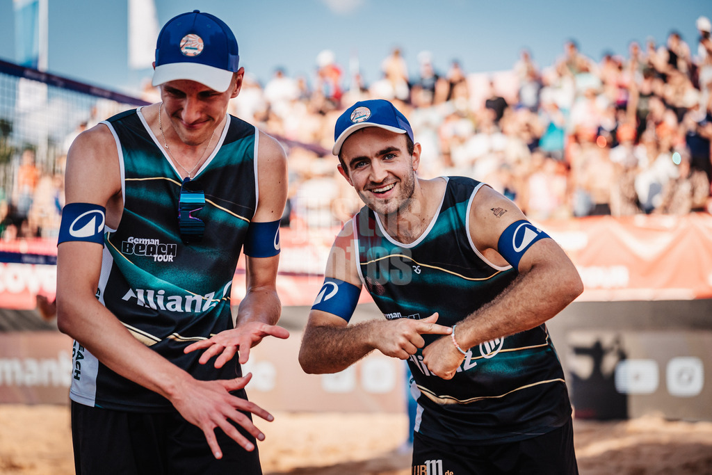 Beachvolleyball | Männer | Allianz German Beach Tour 2025 | Tourstop München | 04.07.2025 | v.l. Momme Lorenz und Tilo Rietschel