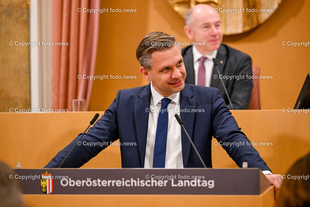 Landhaus Linz_ Promenade_ Landtagssitzung_ 25.01.2024-55 | 25.01.2024, Landhaus Linz AUT, Promenade, Landtagssitzung, im Bild LR Wolfgang Hattmannsdorfer (VP)
