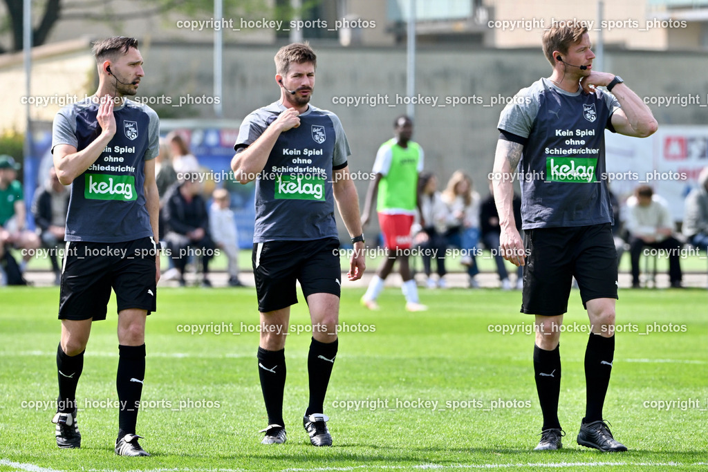 Donau Klagenfurt vs. SAK | Jasmin Muratovic Referee, Jürgen Hartenberger Referee, Stephan Orel Referee, SV Donau Klagenfurt vs. SAK, SV Donau Klagenfurt vs. SAK am 11.04.2026 in Klagenfurt (Sportplat Donau ), Austria, (Photo by Bernd Stefan)
