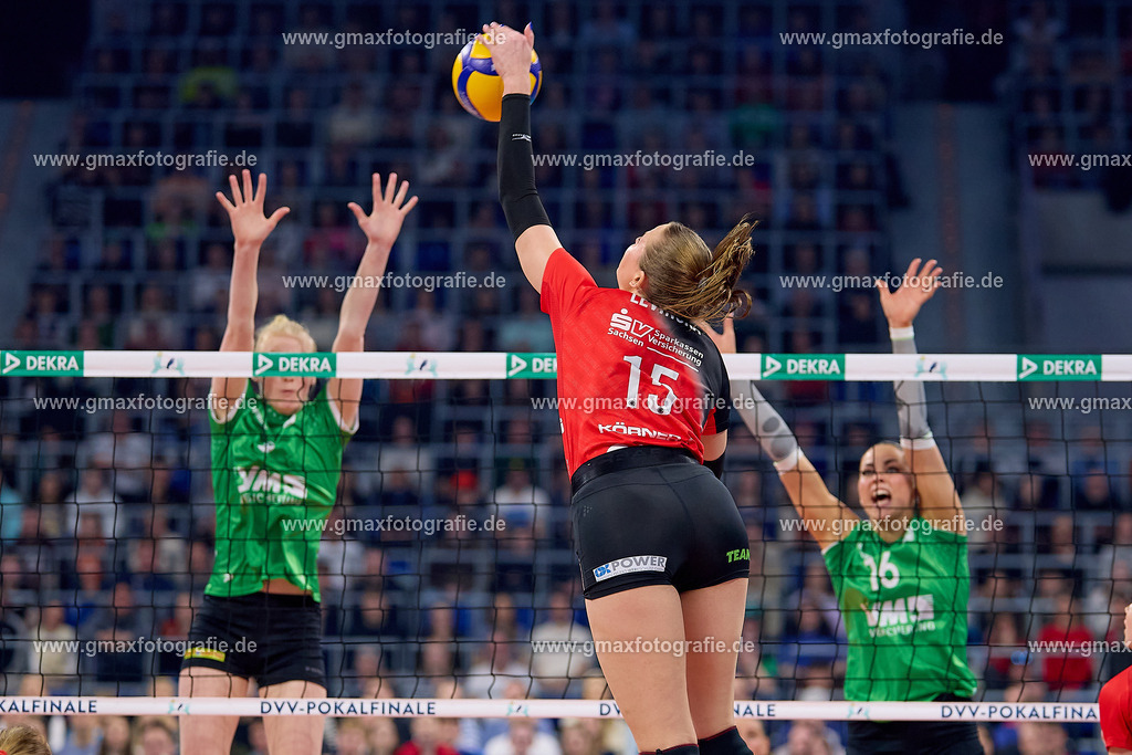 GER, Dresdner SC - USC Muenster, Volleyball, DVV-Pokalfinale Frauen 2025, 02.03.25 | GER, Dresdner SC - USC Muenster, Volleyball, DVV-Pokalfinale Frauen 2025, 02.03.25Foto: Gerald Oelze-de Stoppany